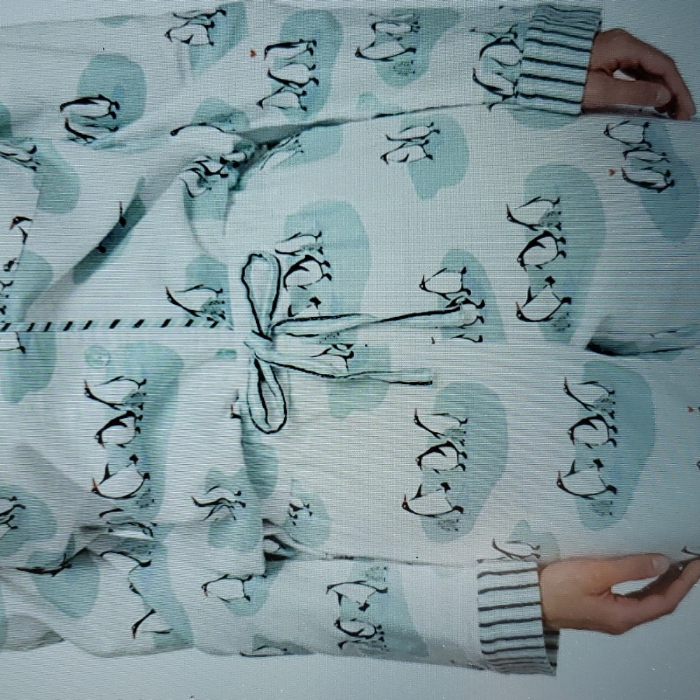 Munki Munki Penguin Flannel Pajama Set Sz XXL - Picture 5 of 8